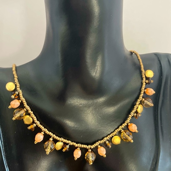Cookie Lee Jewelry - Cookie Lee pink and brown gold tone necklace